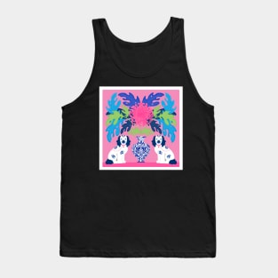 Staffordshire Dogs and chrysanthemum Tank Top